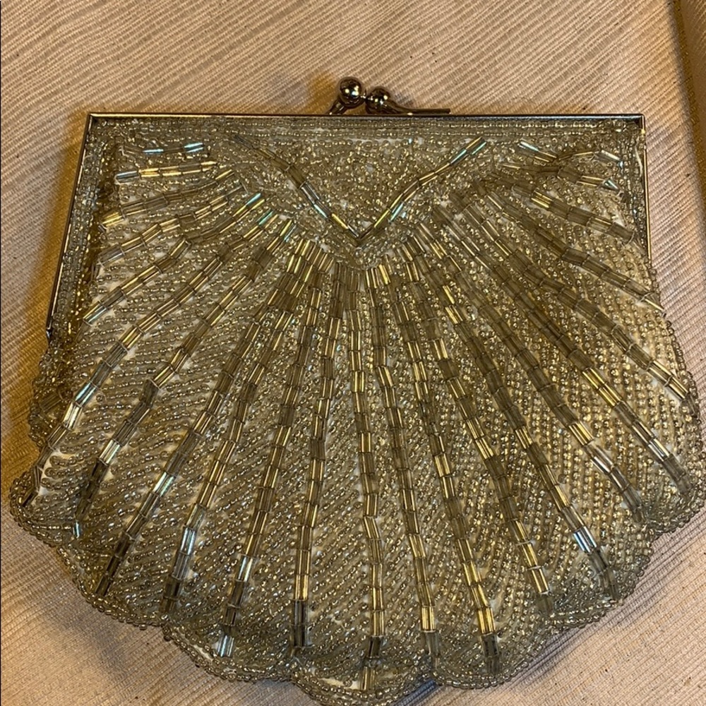 Coloriffics exquisite beaded bag w/chain handle